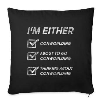 Funny Conworlding Quotes Conworlding Love Conworld - Sofa pillowcase 17,3'' x 17,3'' (45 x 45 cm) - black - Front