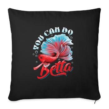 Haltung Von Betta-fischen - Sofakissenbezug 45 x 45 cm - Schwarz - Vorne
