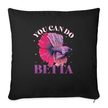 Haltung Von Betta-fischen - Sofakissenbezug 45 x 45 cm - Schwarz - Vorne