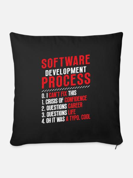 Software-Entwicklungsprozess, Programmierung - Sofakissenbezug 45 x 45 cm - Schwarz