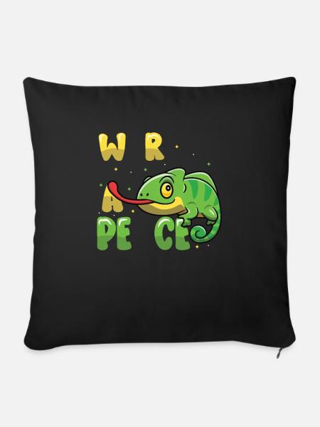 Friedens-Cameleon, Friedensbewegung - Sofakissenbezug 45 x 45 cm - Schwarz