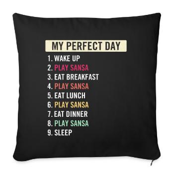 Funny Sansa Players Thumb Piano Music Mbira Lovers - Sofa pillowcase 17,3'' x 17,3'' (45 x 45 cm) - black - Front
