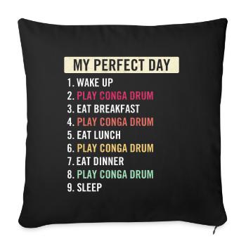 Funny Conga Drum Players Conga Drum Lovers - Sofa pillowcase 17,3'' x 17,3'' (45 x 45 cm) - black - Front
