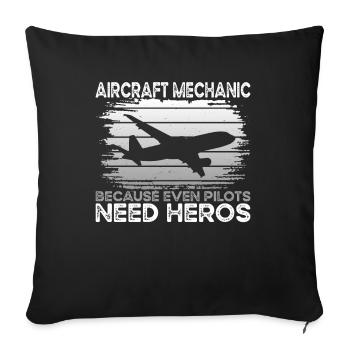Aircraft Mechanic - Sofakissenbezug 45 x 45 cm - Schwarz - Vorne