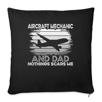 Mécanicien d’aéronefs - Housse de coussin décorative 45 x 45 cm - noir - Devant