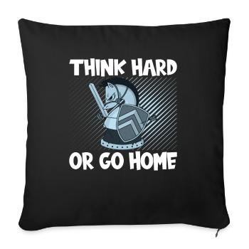 Échecs Réfléchissez bien - Housse de coussin décorative 45 x 45 cm - noir - Devant