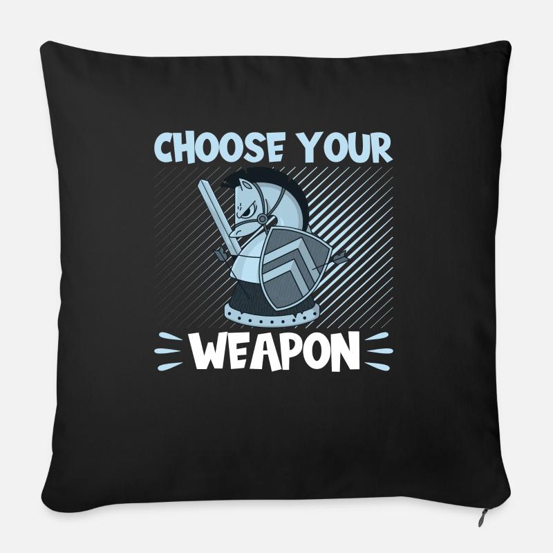 Schach Choose Your Weapon - Sofakissenbezug 45 x 45 cm - Schwarz