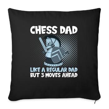 Chess Dad Chess Player - Sofa pillowcase 17,3'' x 17,3'' (45 x 45 cm) - black - Front
