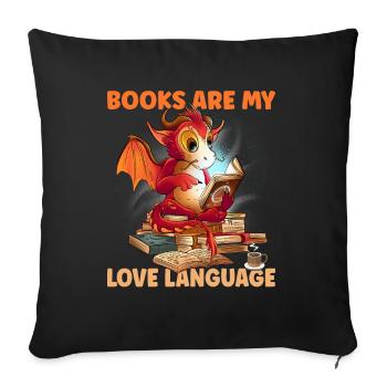 Read Books Love Language - Sofa pillowcase 17,3'' x 17,3'' (45 x 45 cm) - black - Front