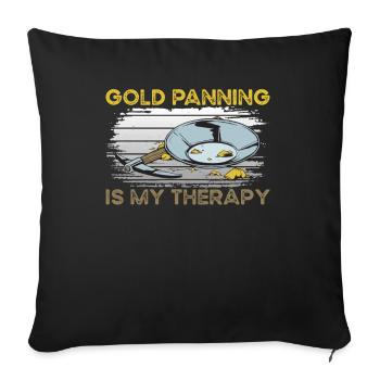 Thérapie d’orpaillage - Housse de coussin décorative 45 x 45 cm - noir - Devant