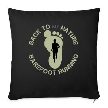 Barefoot running - Sofa pillowcase 17,3'' x 17,3'' (45 x 45 cm) - black - Front