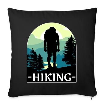Hikers design hiking - Sofa pillowcase 17,3'' x 17,3'' (45 x 45 cm) - black - Front