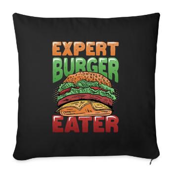 Expert Burger Eater Cheeseburger - Sofa pillowcase 17,3'' x 17,3'' (45 x 45 cm) - black - Front