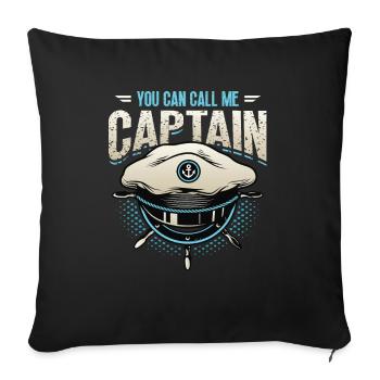 You can call me captain, boatman - Sofa pillowcase 17,3'' x 17,3'' (45 x 45 cm) - black - Front