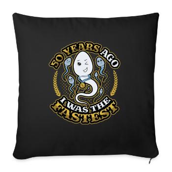 Il y a 50 ans, j’étais le 50 ans le plus rapide et le plus drôle. - Housse de coussin décorative 45 x 45 cm - noir - Devant