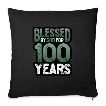 Religious by God for 100 years - Sofa pillowcase 17,3'' x 17,3'' (45 x 45 cm) - black - Front