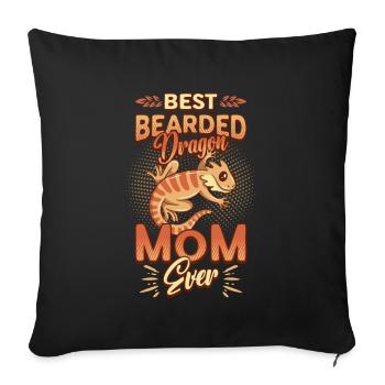 Meilleure mère de dragon barbu de tous les temps - Housse de coussin décorative 45 x 45 cm - noir - Devant