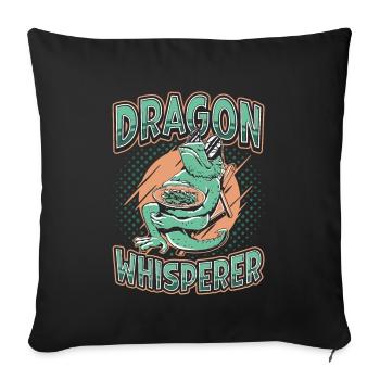 Murmure de dragon barbu, amoureux des reptiles - Housse de coussin décorative 45 x 45 cm - noir - Devant
