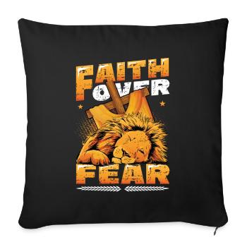 C’est dans mon ADN, la Bible, l’Église, les religieux chrétiens - Housse de coussin décorative 45 x 45 cm - noir - Devant