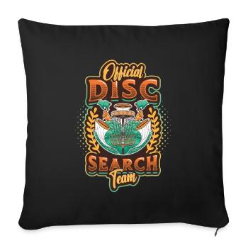 Recherche officielle de disque, Team Frisbee, Golf Disc - Housse de coussin décorative 45 x 45 cm - noir - Devant