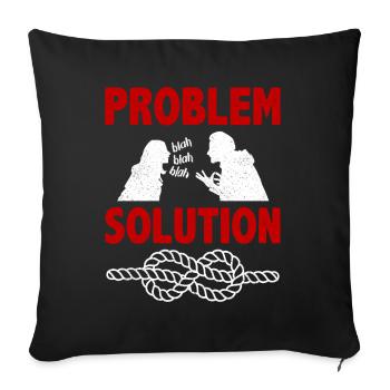Knot Tying Looping Problem Solution Hobby - Sofa pillowcase 17,3'' x 17,3'' (45 x 45 cm) - black - Front