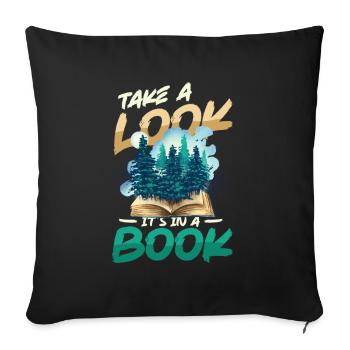 Look what's in a book: Reading Lover - Sofa pillowcase 17,3'' x 17,3'' (45 x 45 cm) - black - Front