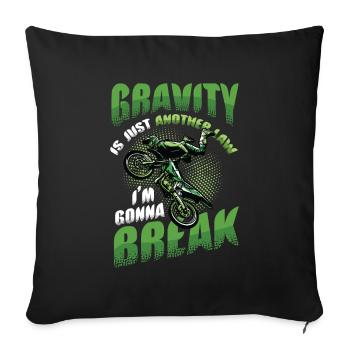Gravity, another law - Sofa pillowcase 17,3'' x 17,3'' (45 x 45 cm) - black - Front