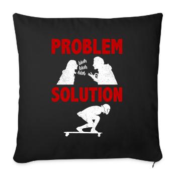 Longue planche à voile Long Board Surf Solution au problème - Housse de coussin décorative 45 x 45 cm - noir - Devant