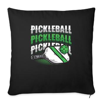 Amateurs de pickleball - Housse de coussin décorative 45 x 45 cm - noir - Devant