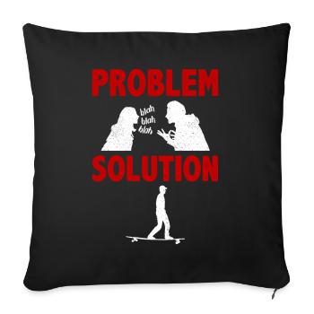 Longue planche à voile Long Board Surf Solution au problème - Housse de coussin décorative 45 x 45 cm - noir - Devant