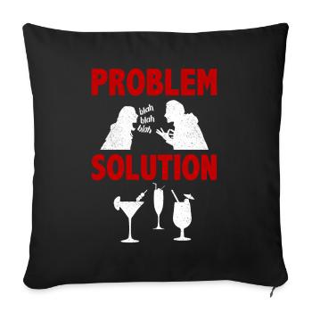 Mixologie Bartending Alcools Solution au problème - Housse de coussin décorative 45 x 45 cm - noir - Devant