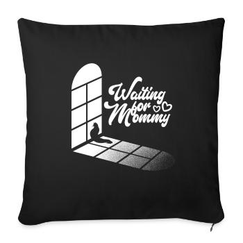 Cat at the Window - Waiting for Mommy - Katzenfan - Sofa pillowcase 17,3'' x 17,3'' (45 x 45 cm) - black - Front