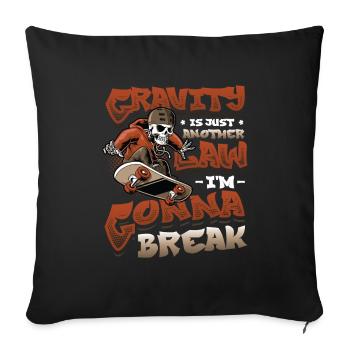 Skateboard Halfpipe, Tricks, Skateboarding - Sofa pillowcase 17,3'' x 17,3'' (45 x 45 cm) - black - Front