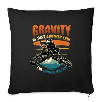 Mountain Bike Dirt Jumping - Sofa pillowcase 17,3'' x 17,3'' (45 x 45 cm) - black - Front
