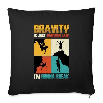 Anti-schwerkraft-bouldern, Felsklettern - Sofakissenbezug 45 x 45 cm - Schwarz - Vorne