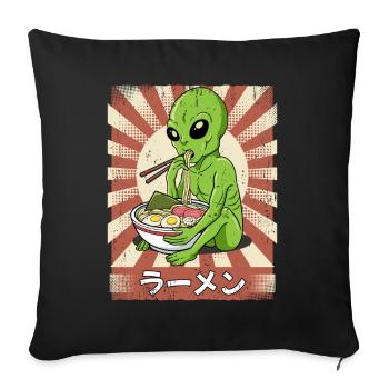 ramen alien noodle soup ramen - Sofa pillowcase 17,3'' x 17,3'' (45 x 45 cm) - black - Front