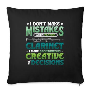 Clarinetist, makes spontaneous creativity - Sofa pillowcase 17,3'' x 17,3'' (45 x 45 cm) - black - Front