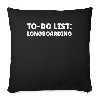 Drôle d’amateur de longboard Citations Skateboard - Housse de coussin décorative 45 x 45 cm - noir - Devant