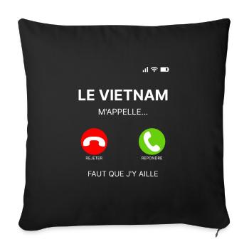 LE VIETNAM M'APPELLE FAUT QUE J'Y AILLE - Housse de coussin décorative 45 x 45 cm - noir - Devant