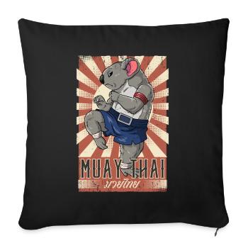 Muay Thai - Sofakissenbezug 45 x 45 cm - Schwarz - Vorne