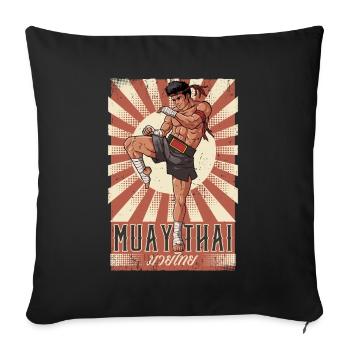 Muay Thai - Sofakissenbezug 45 x 45 cm - Schwarz - Vorne