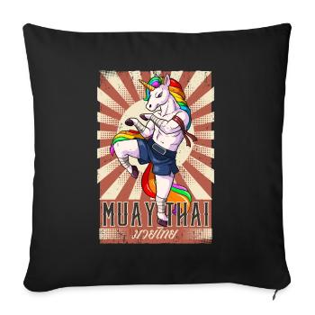 Muay Thai - Sofakissenbezug 45 x 45 cm - Schwarz - Vorne