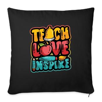 Lehrer Unterrichten, Liebe Inspiriert - Sofakissenbezug 45 x 45 cm - Schwarz - Vorne