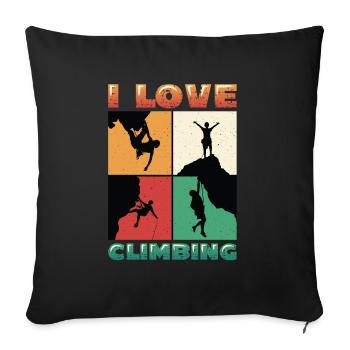 I love rock climbing, rock climbing - Sofa pillowcase 17,3'' x 17,3'' (45 x 45 cm) - black - Front