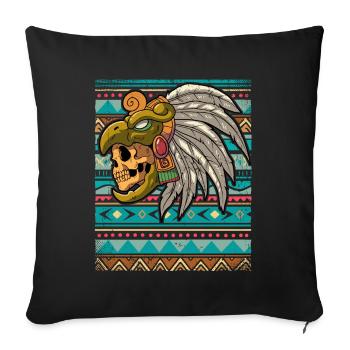 Guerrier aztèque mexicain Aztèques - Housse de coussin décorative 45 x 45 cm - noir - Devant