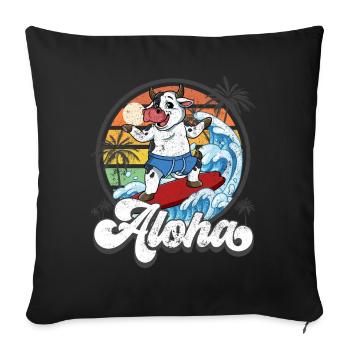 Aloha Hawaiian Hawaiian Surfer Surfing - Sofa pillowcase 17,3'' x 17,3'' (45 x 45 cm) - black - Front