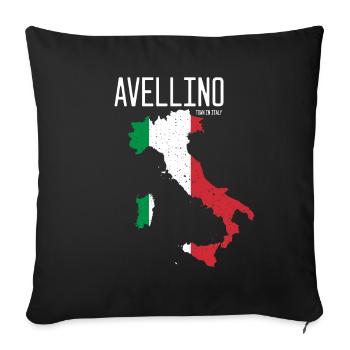 Avellino Italy Italian flag map Italia - Sofa pillowcase 17,3'' x 17,3'' (45 x 45 cm) - black - Front