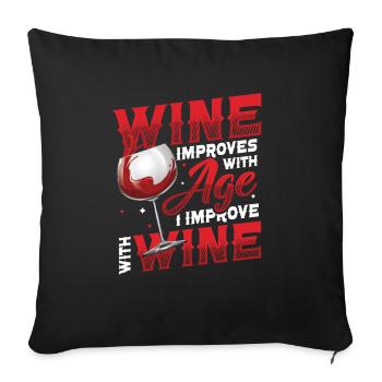 Le vin s’améliore avec l’âge - Housse de coussin décorative 45 x 45 cm - noir - Devant