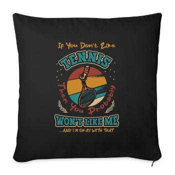 Entraîneurs de tennis, joueurs de tennis, entraînement de tennis - Housse de coussin décorative 45 x 45 cm - noir - Devant