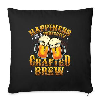 Brassage de la bière et bonheur du maître brasseur Dans la perfection - Housse de coussin décorative 45 x 45 cm - noir - Devant